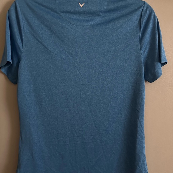 Callaway Women's 1/4 zip heather blue Golf Polo Opti Dri short sleeve Sz S NWT - Picture 3 of 6